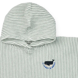 Poncho de plage enfant en coton bio Paco "Stripe Peppermint" LIewood