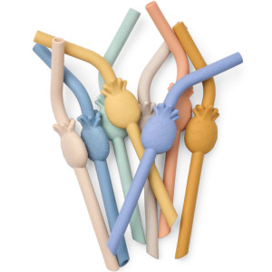 Pailles enfant en silicone Carlson "Pineapple" (x8) Liewood