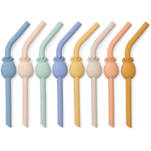 Pailles enfant en silicone Carlson "Pineapple" (x8) Liewood
