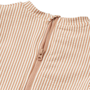 Maillot de bain fille 1 pièce manches longues anti-UV Sille "Stripe Pale tuscany"