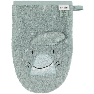 Gants de toilette bébé en coton bio "Mr Shark & Mr Dino" Trixie