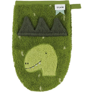 Gants de toilette bébé en coton bio "Mr Shark & Mr Dino" Trixie