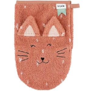 Gants de toilette bébé en coton bio "Mrs Peacock & Mrs Chat" Trixie