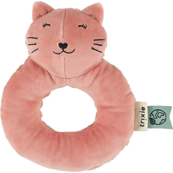 Hochet en coton bio "Mrs Chat"