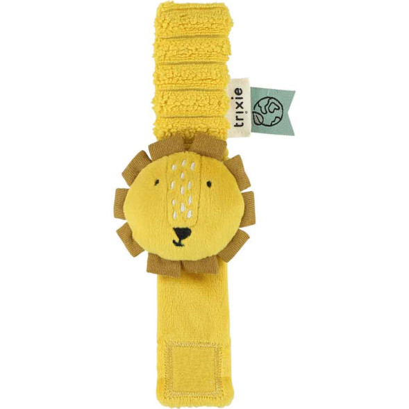 Hochet bracelet en coton bio "Mr Lion"
