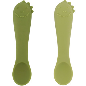 Set de 2 cuillères bébé en silicone "Mr Dino" (4 mois et +) Trixie