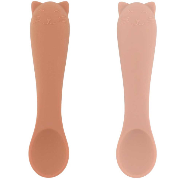 Set de 2 cuillères bébé en silicone "Mrs Chat" (4 mois et +)