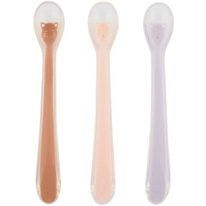 Set de 3 cuillères bébé en silicone "Mrs Chat" (4 mois et +) Trixie