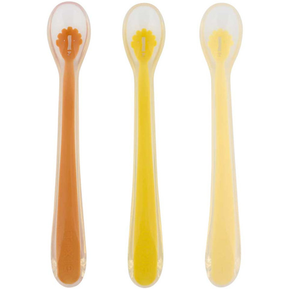 Set de 3 cuillères bébé en silicone "Mr Lion" (4 mois et +) Trixie