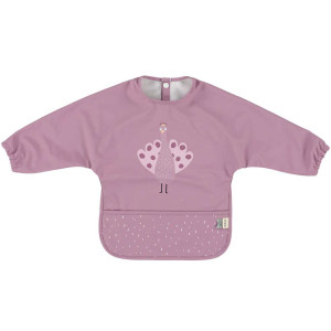 Bavoir tablier bébé imperméable à poche (6-18 mois) en PET recyclé "Mrs Peacock"
