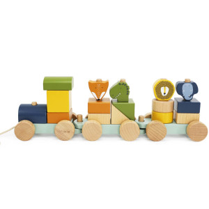 Train en bois à tirer "Animaux" (18 mois et +) Trixie