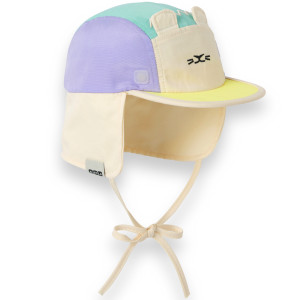 Casquette bébé anti-UV Camper "Ourson Bleu Jaune vert" kietla