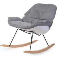 Fauteuil à bascule d'allaitement Rocking Chair Lounge "Blanc/Gris"