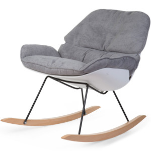Fauteuil à bascule Rocking Chair Lounge "Blanc/Gris" Childhome