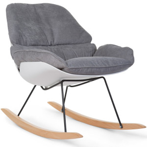 Fauteuil à bascule Rocking Chair Lounge "Blanc/Gris" Childhome