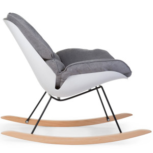 Fauteuil à bascule Rocking Chair Lounge "Blanc/Gris" Childhome