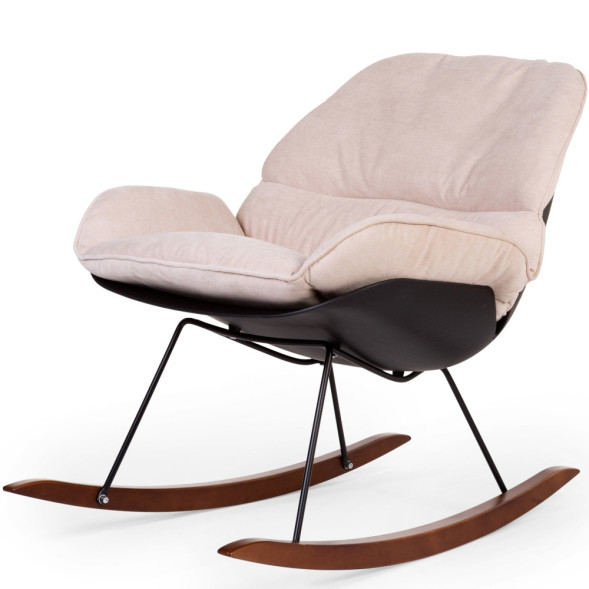 Fauteuil à bascule d'allaitement Rocking Chair Lounge "Noir/Ecru"