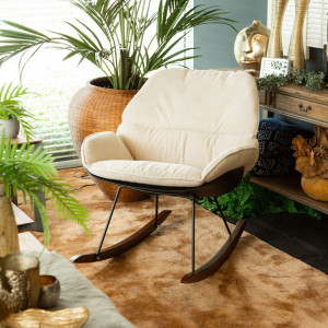 Fauteuil à bascule Rocking Chair Lounge "Noir/Ecru" Childhome