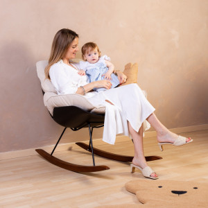 Fauteuil à bascule Rocking Chair Lounge "Noir/Ecru" Childhome