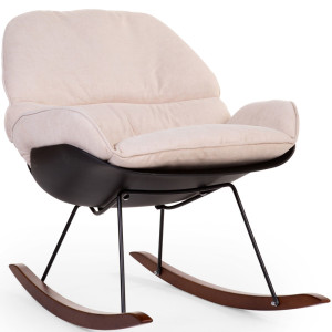 Fauteuil à bascule Rocking Chair Lounge "Noir/Ecru" Childhome