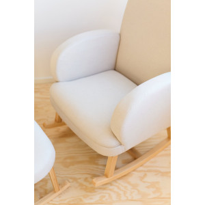 Fauteuil à bascule en bois "Lin Beige"