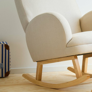 Fauteuil à bascule en bois "Lin Beige"