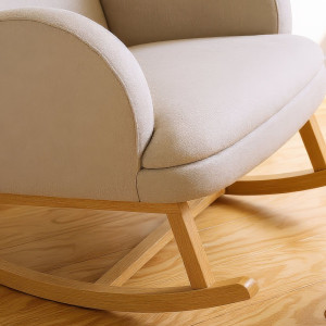 Fauteuil à bascule en bois "Lin Beige"