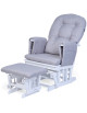 Fauteuil à bascule d'allaitement avec repose-pied en bois "Canvas Gris"