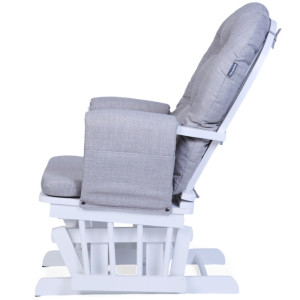 Fauteuil à bascule avec repose-pied "Canvas Gris" Childhome