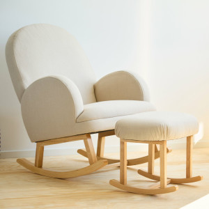 Repose-pied à bascule en bois "Lin Beige" Childhome