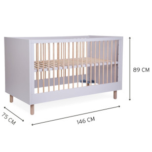 Lit bébé évolutif 70x140 en bois "Cosy Clay" Childhome