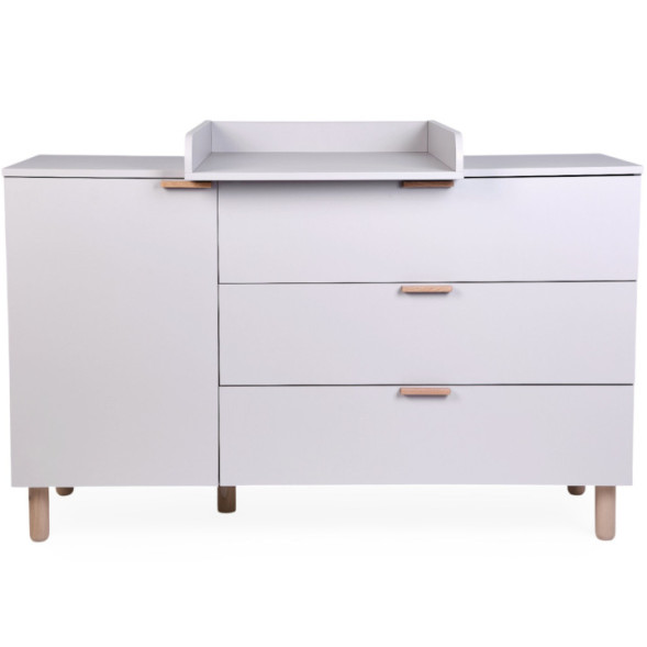 Commode 3 tiroirs + plan à langer en bois "Cosy Clay"