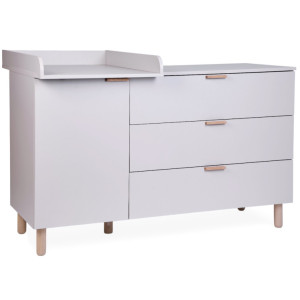 Commode 3 tiroirs + plan à langer en bois "Cosy Clay" Childhome