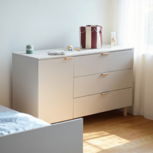 Commode 3 tiroirs + plan à langer en bois "Cosy Clay" Childhome
