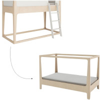 Lit junior convertible en bois Perch Nest "Blanc/Bouleau" 90x200