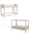 Lit junior convertible en bois Perch Nest "Blanc/Bouleau" 90x200