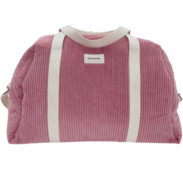 Sac à langer en velours côtelé Joseph "Rose Nude"