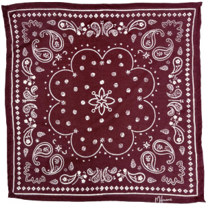 Foulard en coton Oscar "Bandana Rouge Grenat" (Petit) Milinane