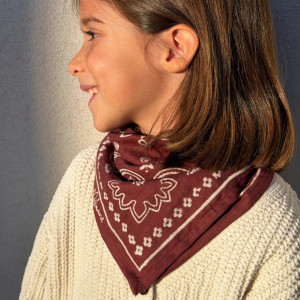 Foulard en coton Oscar "Bandana Rouge Grenat" (Petit) Milinane