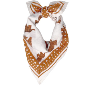 Foulard en coton Oscar "Tigre Milk" (Petit) Milinane