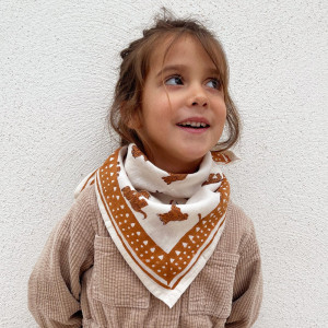 Foulard en coton Oscar "Tigre Milk" (Petit) Milinane