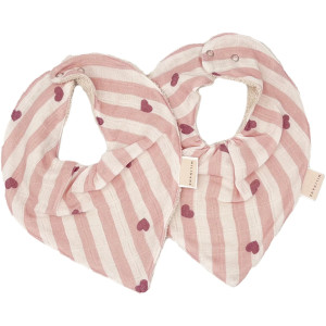 Bavoirs bandana en mousseline de coton bio et éponge Mael "Candy Cane" Milinane