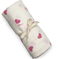 1 maxi-lange en gaze de coton Gaspard "Sweetheart" (110x110 cm)