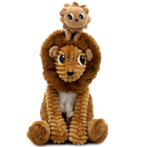 Peluche Ptipotos Lion Papa + Bébé "Cassonnade" Déglingos