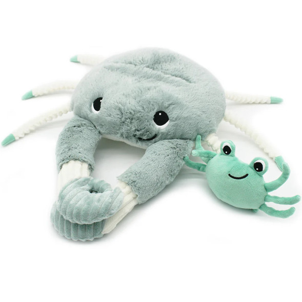 Peluche Ptipotos Crabe Maman + Bébé "Menthe" (46 cm)
