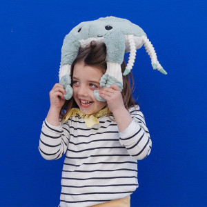 Peluche Ptipotos Crabe Maman + Bébé "Menthe" (46 cm) Déglingos