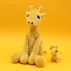 Peluche Ptipotos Girafe Maman + Bébé "Jaune Moutarde" (30 cm)