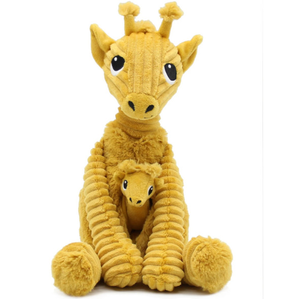 Peluche Ptipotos Girafe Maman + Bébé "Jaune Moutarde" (30 cm)