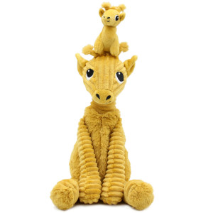 Peluche Ptipotos Girafe Maman + Bébé "Jaune Moutarde" (30 cm)
