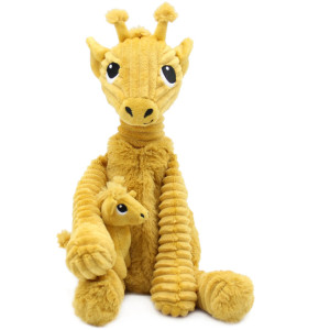 Peluche Ptipotos Girafe Maman + Bébé "Jaune Moutarde" (30 cm)